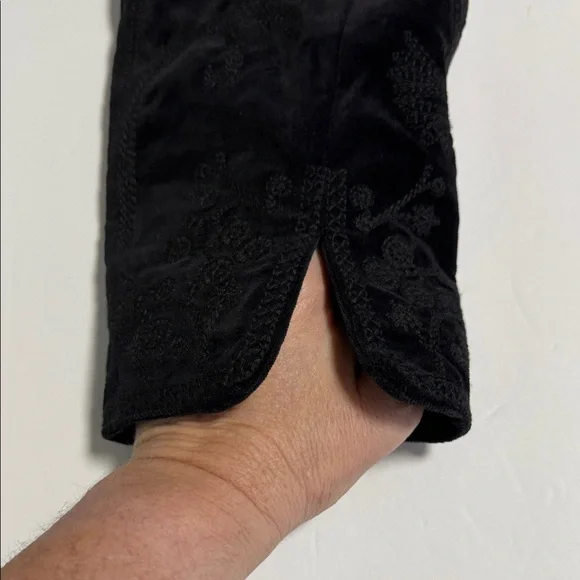 Vintage Nygard Collection Black Velvet Embroidered Cotton Women's Blazer Size 16 - Picture 9 of 15